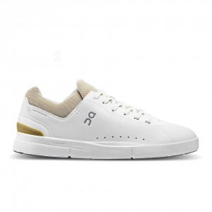 Tenis On Cloud THE ROGER Advantage Hombre Blancos Dorados | MX 3463OR